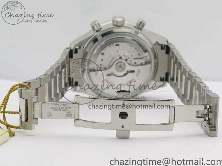 0718 Speedmaster ’57 Co-Axial OMF 1:1 Best Edition White Dial RG Markers On SS Bracelet A Elegant 8144